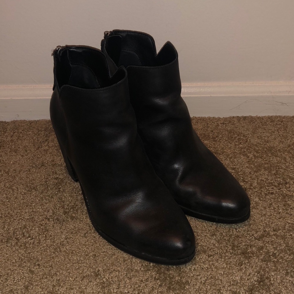 Black Leather Booties
